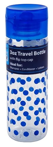 Sprayco Travel Bottle 3 Ounce Cylinder With Flip Top (12 Pieces) Assorted Colors (89ml) Beauty & Personal Care Sprayco