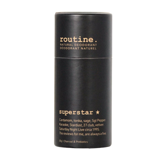 Routine Deodorant Stick Superstar (Activated Charcoal), 1.7 Fluid Oz. Natural Deodorant Aluminum Free for Women & Men Beauty and Personal Care Routine