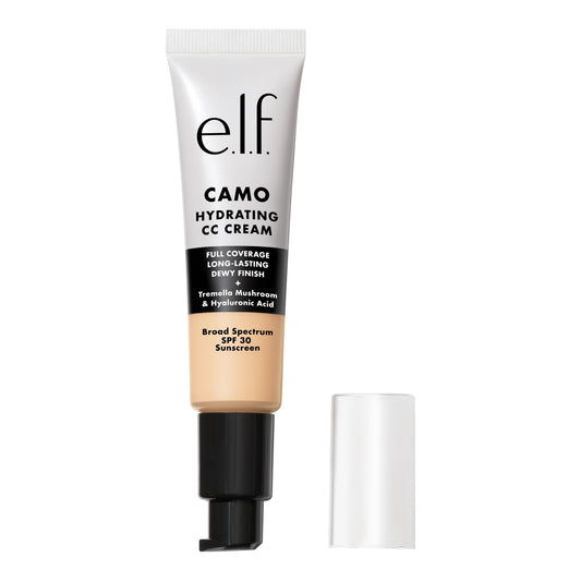 e.l.f. Hydrating Camo CC Cream, SPF 30, Color Correcting Full Coverage Foundation For A Dewy Finish, Vegan , Fair 125 C Beauty & Personal Care e.l.f.