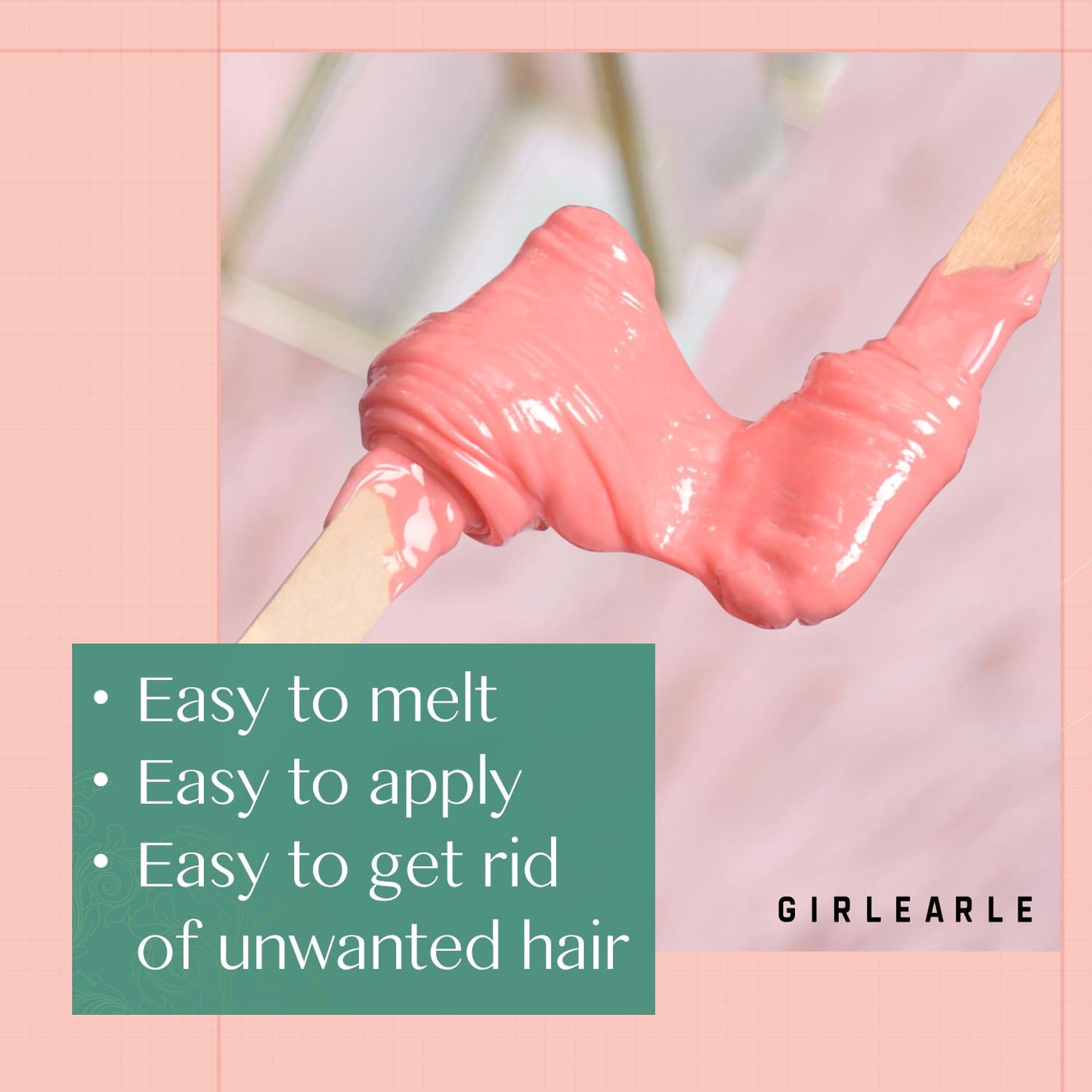GIRLEARLE Hard Wax Beads, 1lb Wax Beans for Hair Removal Sensitive Skin with Rose Formula, Perfect for Full Body, Facial, Brazilian Bikini, and Legs Beauty and Personal Care GIRLEARLE
