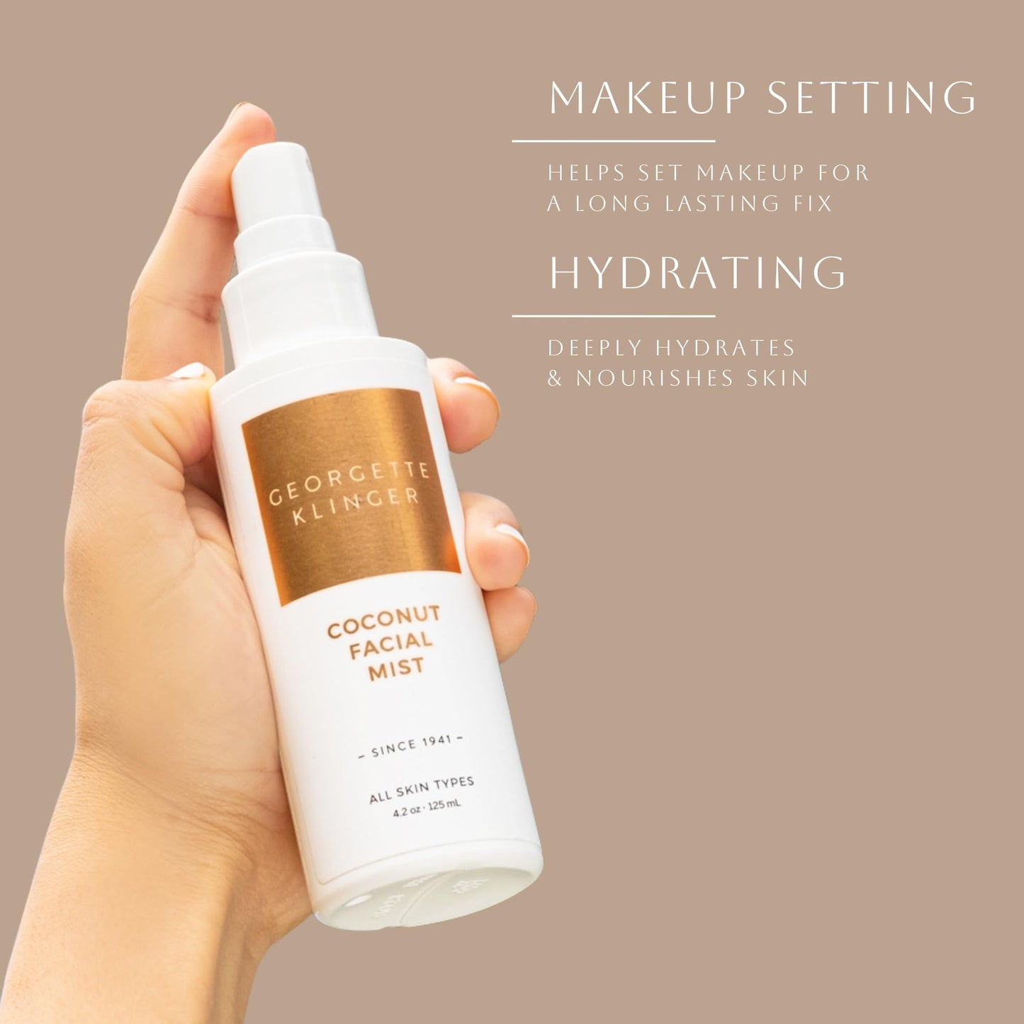 Georgette Klinger Coconut Facial Mist - Hydrating, Long-Lasting Makeup Setting Spray with Moisturizing Antioxidants for Dewy Matte Face, Protects Beauty & Personal Care Georgette Klinger