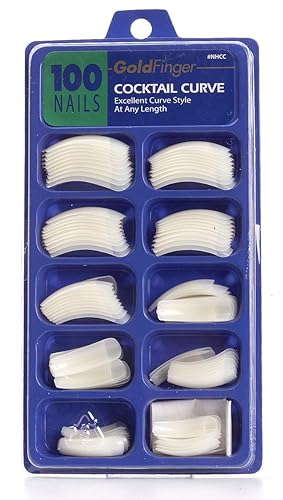 Gold Finger 100 Acrylic Plain Nails (1 PACK, Cocktail Curve) Beauty & Personal Care Goldfinger
