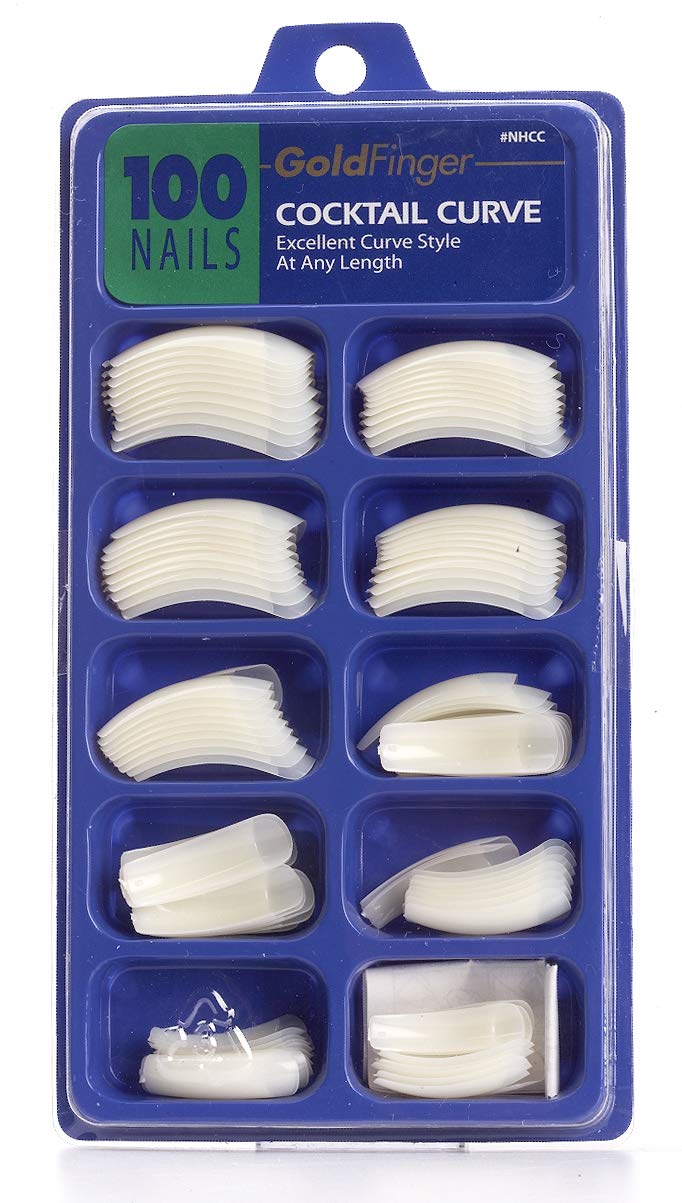 Gold Finger 100 Acrylic Plain Nails (1 PACK, Cocktail Curve) Beauty & Personal Care Goldfinger