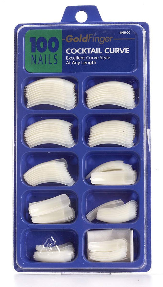 Gold Finger 100 Acrylic Plain Nails (1 PACK, Cocktail Curve) Beauty & Personal Care Goldfinger