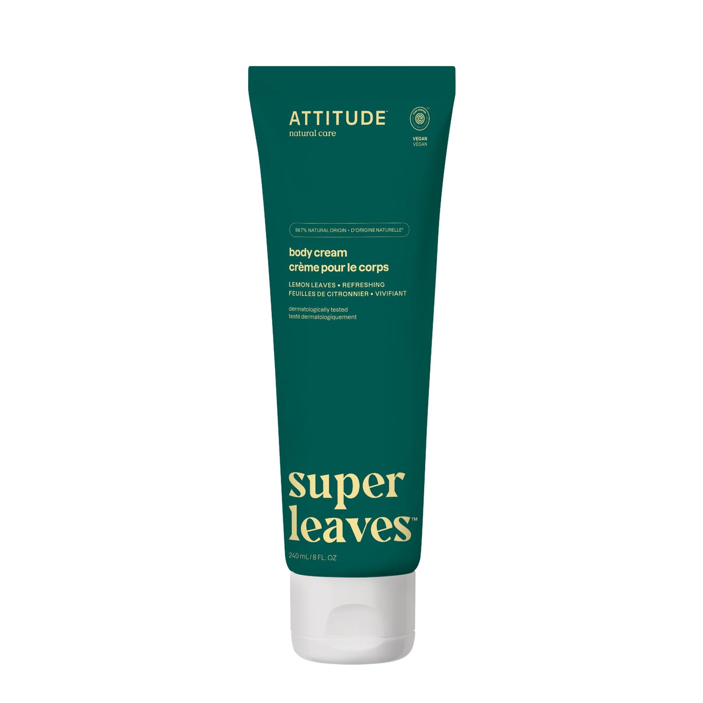 ATTITUDE Body Cream, EWG Verified Moisturizer, Vegan Moisturizing Products For Dry Skin, Dermatologically Tested, Lemon Leaves, 8 Fl Oz Beauty & Personal Care BIO SPECTRA ATTITUDE