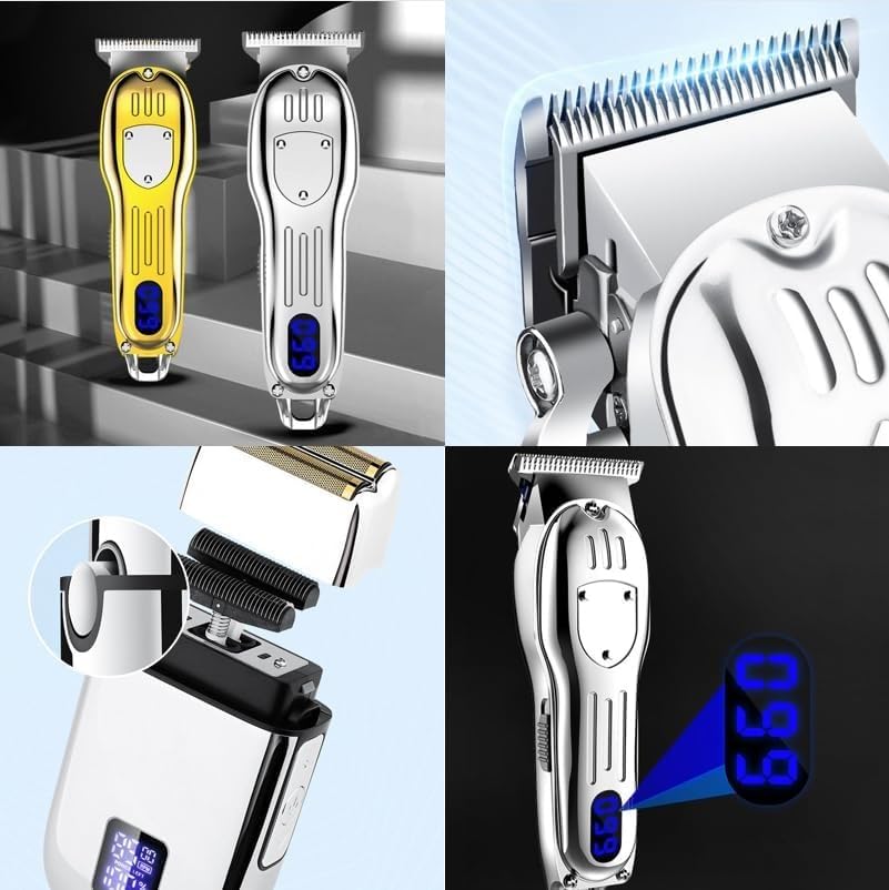 QDKVTNDJZ T Blade Hair Beard Trimmer Kit, Upgrade LCD Digital Hairdresser Cordless Clippers Barber Men’s Grooming with Display, Ideal Surprise Beauty and Personal Care QDKVTNDJZ