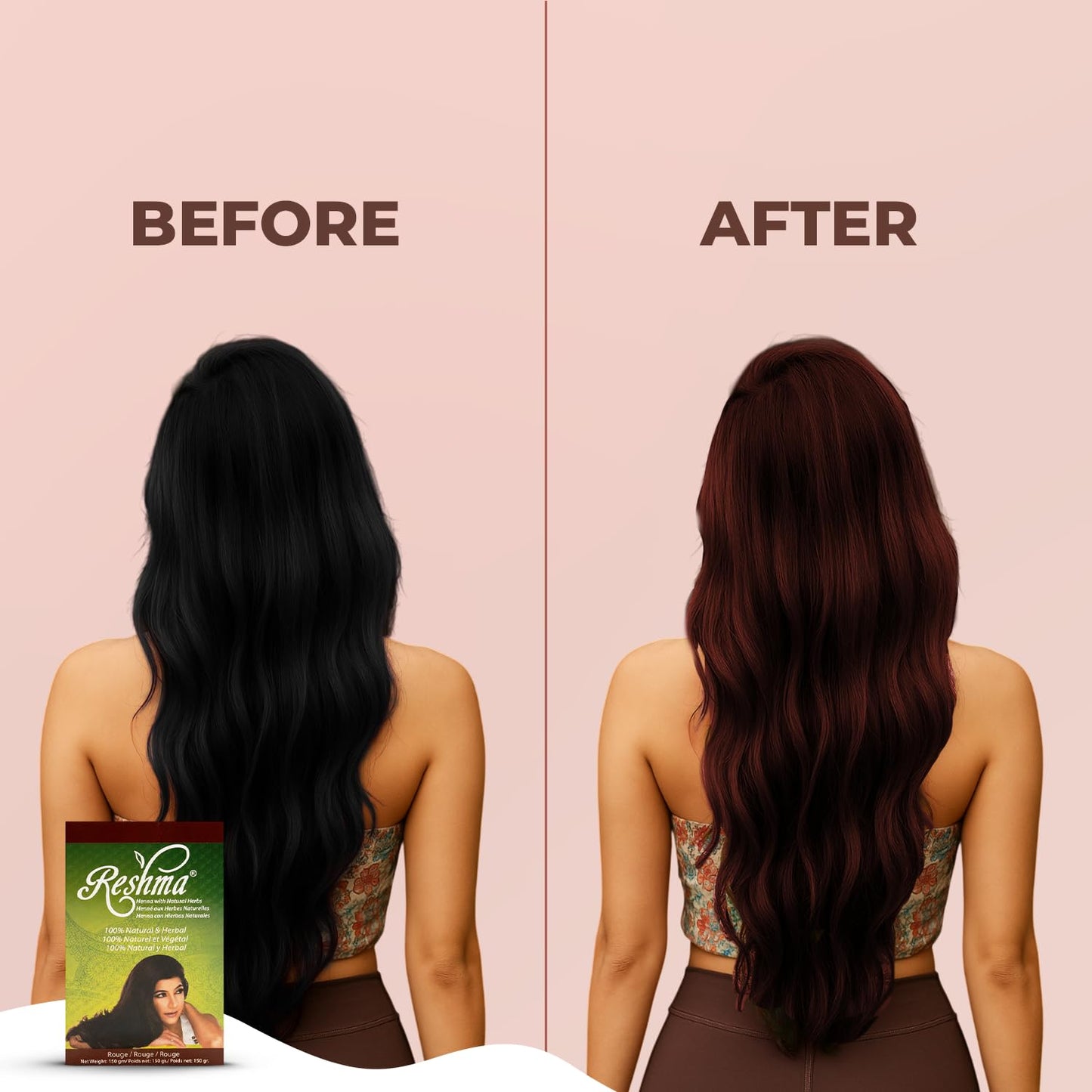Reshma Beauty Ayurvedic Henna Hair Color Blend - Henna, Indigo & Herbal Extracts - Natural Red/Rouge Hair Color for Gray Blending - Heena Mehendi Beauty & Personal Care Reshma Beauty