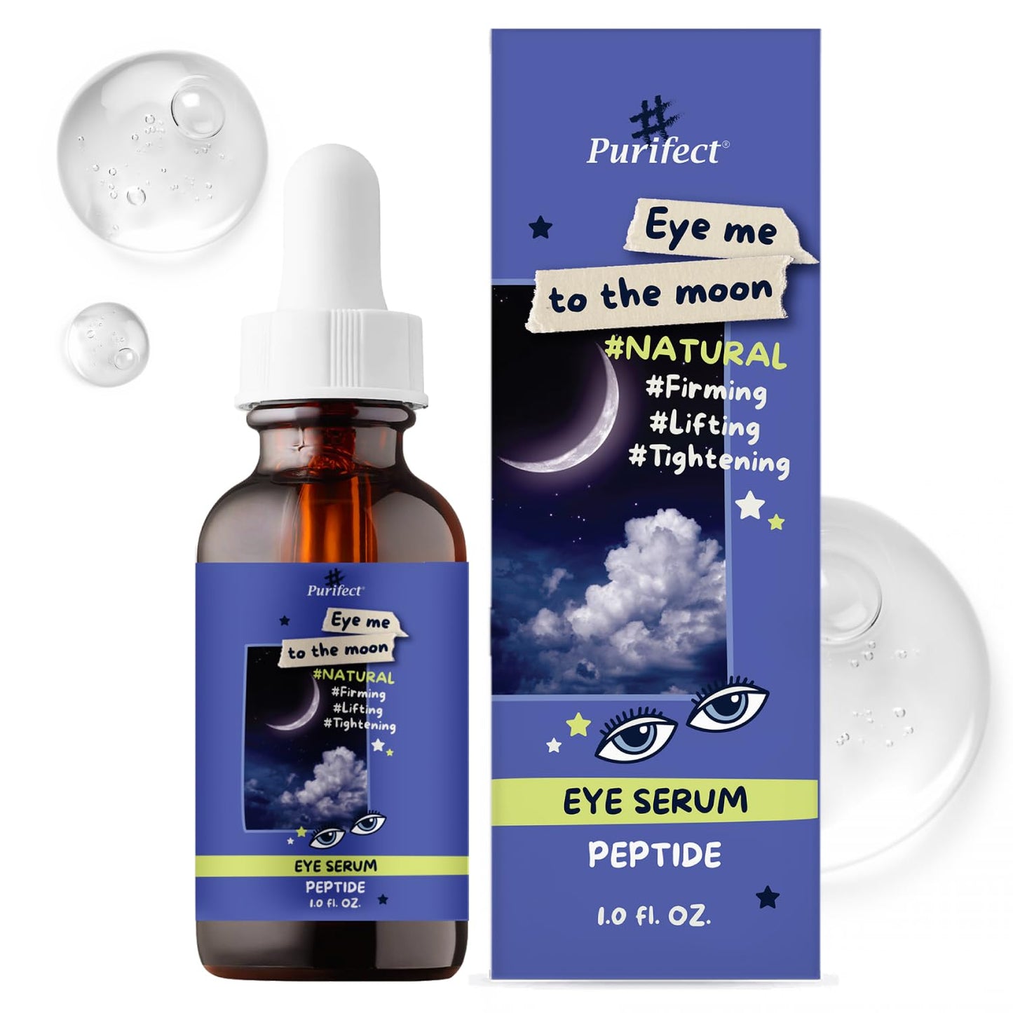 Purifect Eye Me to the Moon Serum for Women & Men - Peptide Under Eye Serum Treatment with Vitamin E, Anti Aging Support, Firming & Lifting Beauty & Personal Care Purifect by Symphony Beauty