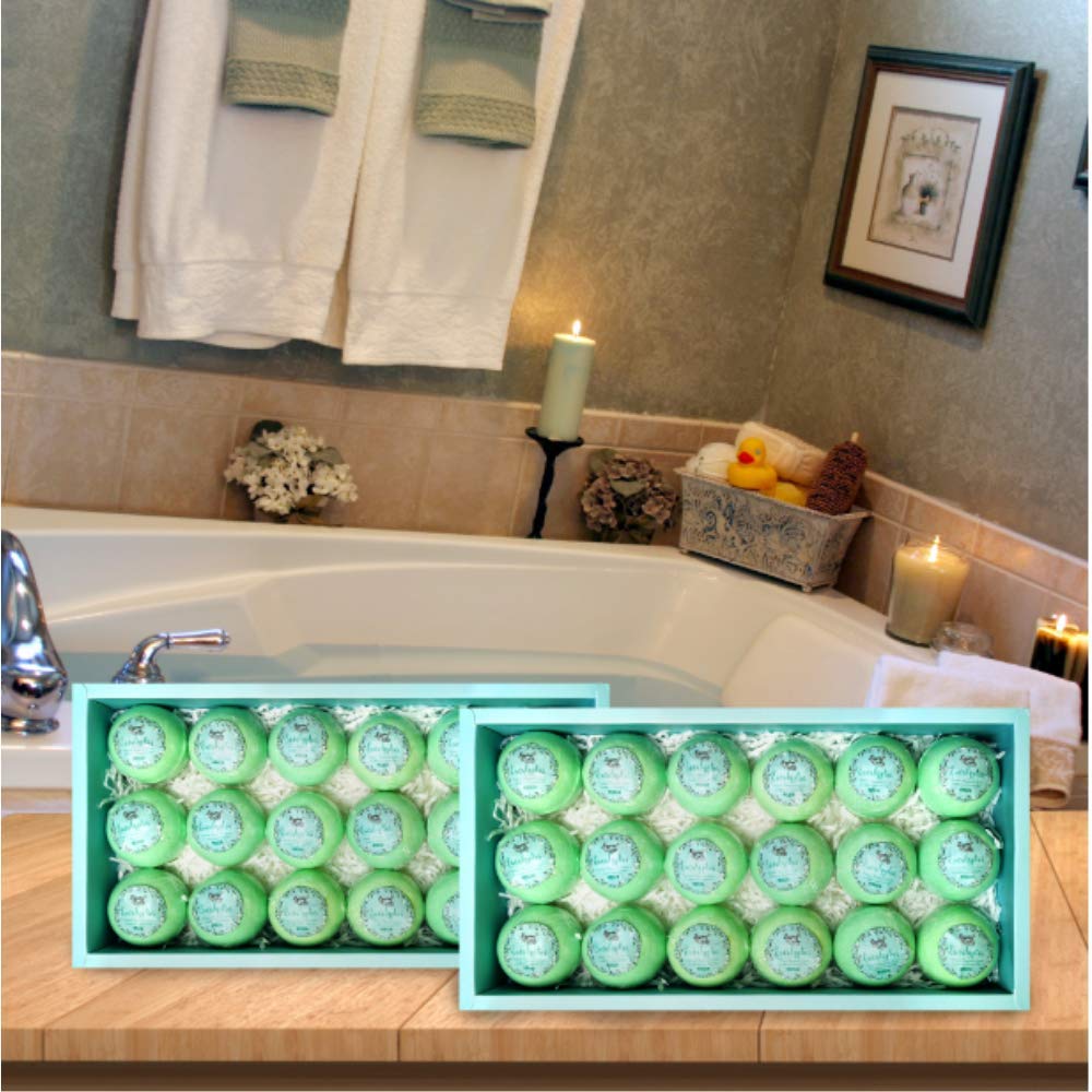 Bath Bomb Gift Sets for Men. 18 Therapeutic Spearmint Eucalyptus Bath Bombs for Sore Muscles. Best Mens Bath Bomb Gift Box for Him & Her Beauty and Personal Care Joanne Arden Organics
