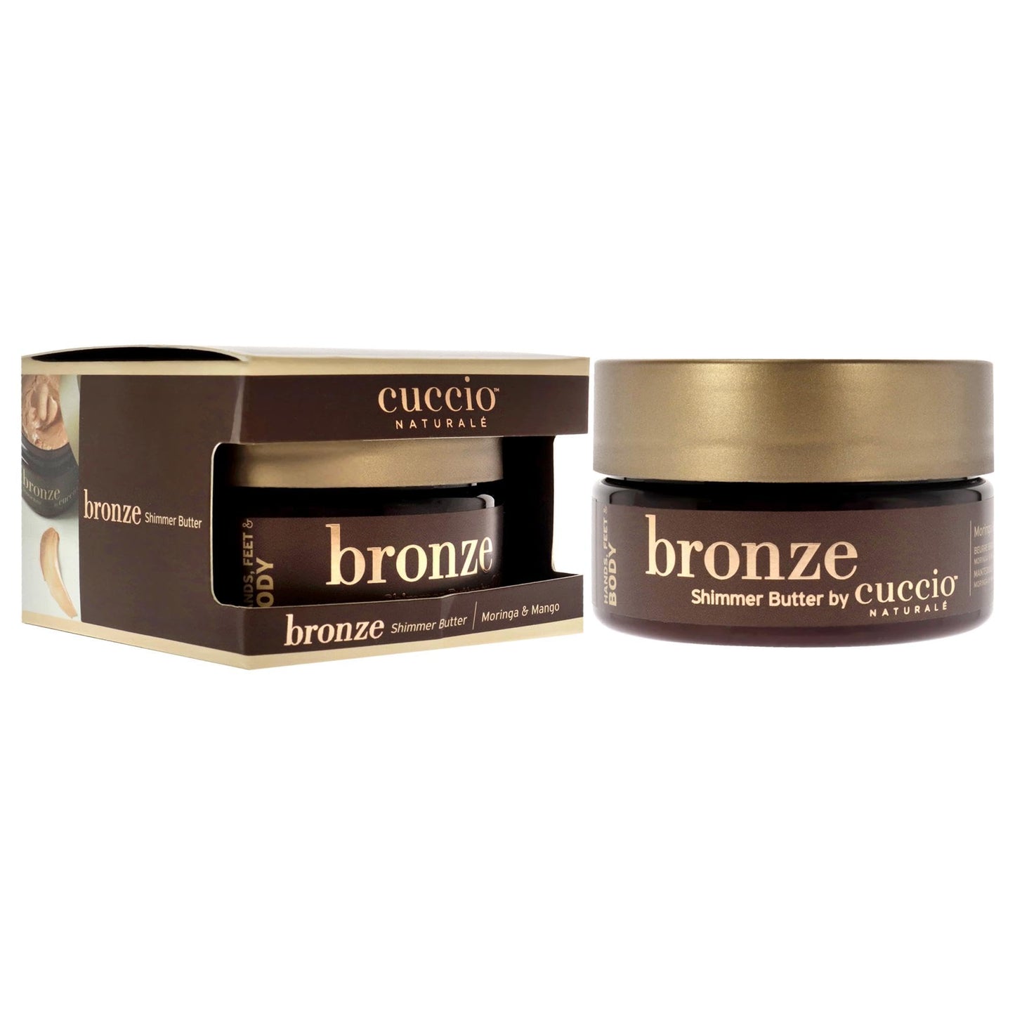Cuccio Naturale Bronze Shimmer Butter - Hydrates Hands And Feet For Glow And Light Shine - Available In Two Bright And Shiny Shades - Naturally Rich Beauty & Personal Care Cuccio Naturale