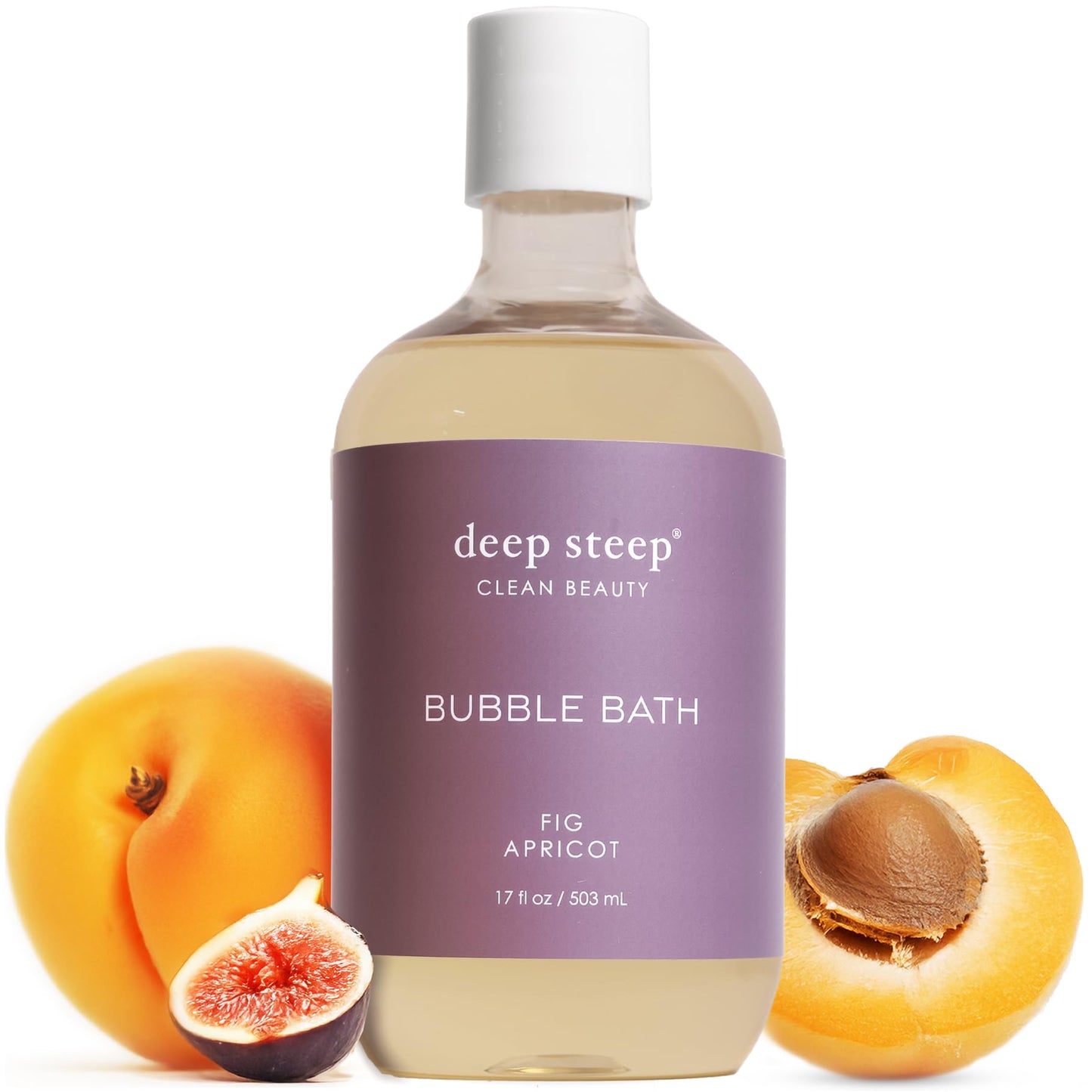 Deep Steep Fig Apricot Bubble Bath for Women, Hypoallergenic, Clinically Tested, Clean Formula for Sensitive Skin, Sulfate-Free, 17 fl oz Bottle Beauty and Personal Care Deep Steep