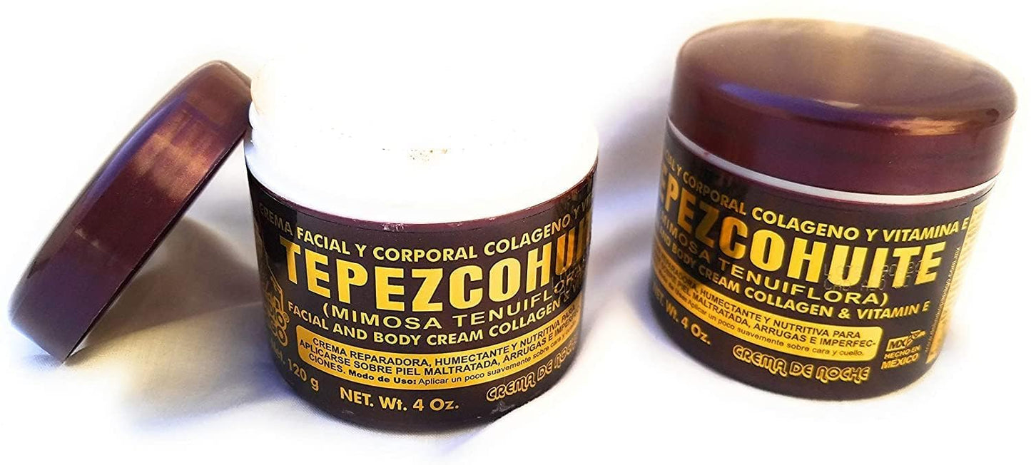 Del Indio Papago Tepezcohuite Night Facial and Body Cream with Collagen and Vitamin E, Light Cream, 2 Oz (60g), 3 Pack Beauty & Personal Care Del Indio Papago