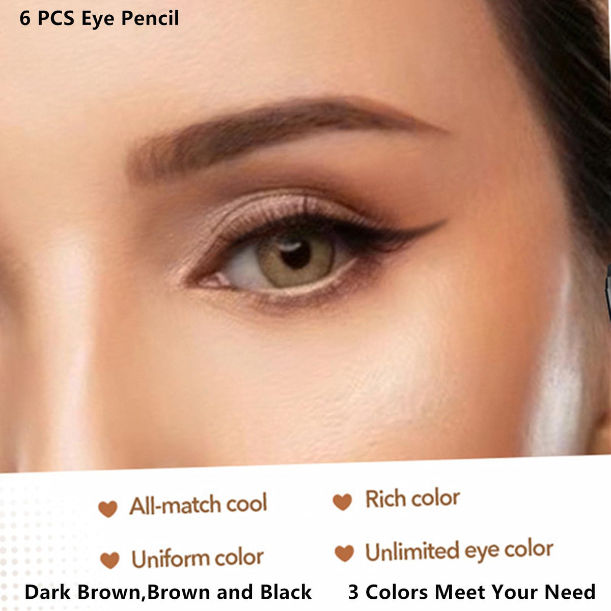Go Ho 6 PCS Eyebrow Eye Liner Pencil Set,Easy to Color Sweatproof Eye Brow Pencil,Professional Long-lasting Eyeliner Gel Makeup Brow Tint Pen,3 Beauty & Personal Care Go Ho