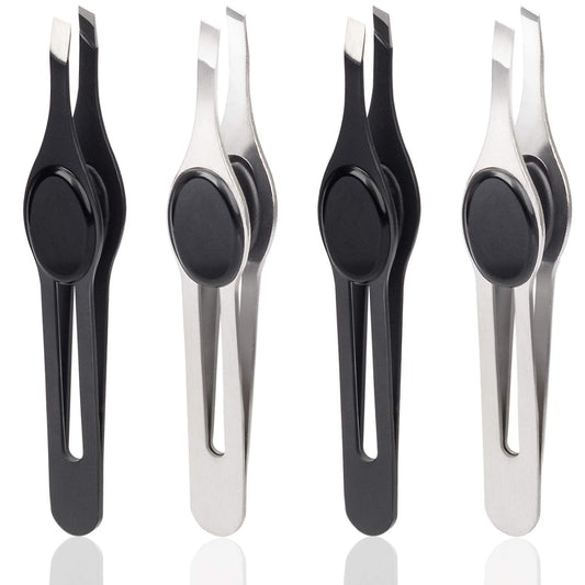 ANCIRS 4 Pack Tip Tweezers for Eyebrow, Non-Slip Grip Tip Tweezers, Professional Stainless Steel Precision Pointed Blackhead Splinter Removal Tool Beauty & Personal Care ANCIRS