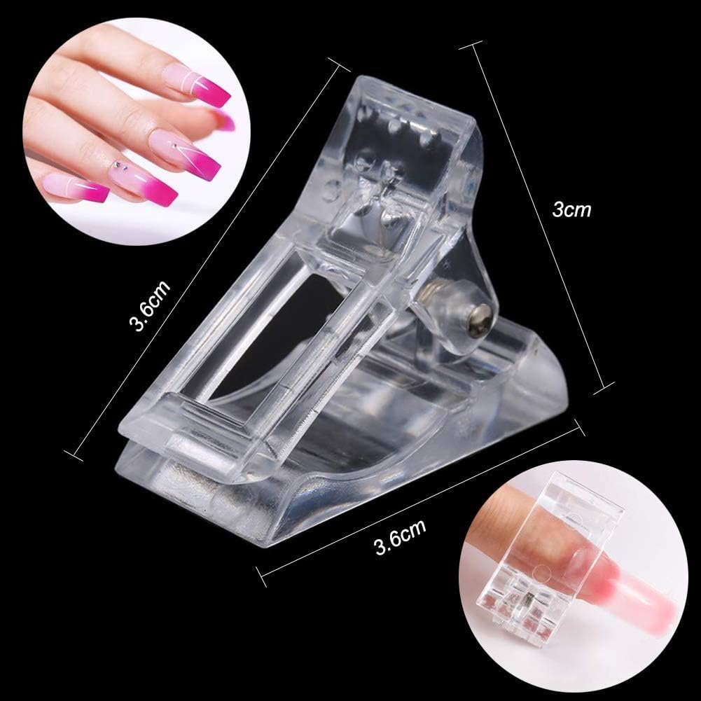 EBANKU 100 PCS Clear Nail Extension Form Tips Dual Nail Mold Full Cover UV Polygel Gel Tools Acrylic Nail System Forms Set with Black Dual-Ended Beauty & Personal Care EBANKU