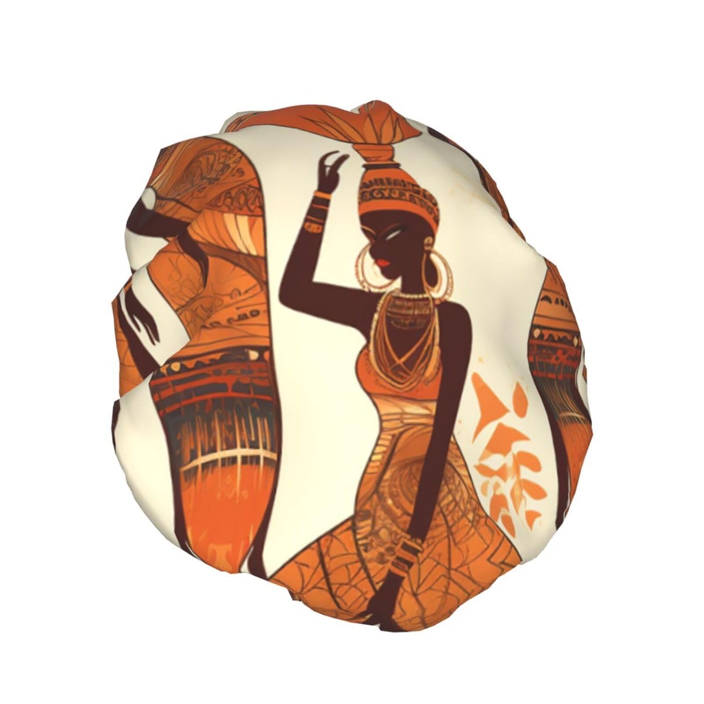 African Tribal Woman Shower Cap For Women Reusable Double Layers Bathing Bath Cap Hair Caps Waterproof Elastic Band Ladies Spa Salon Shower Hat Hair Beauty and Personal Care GDSHJKLW