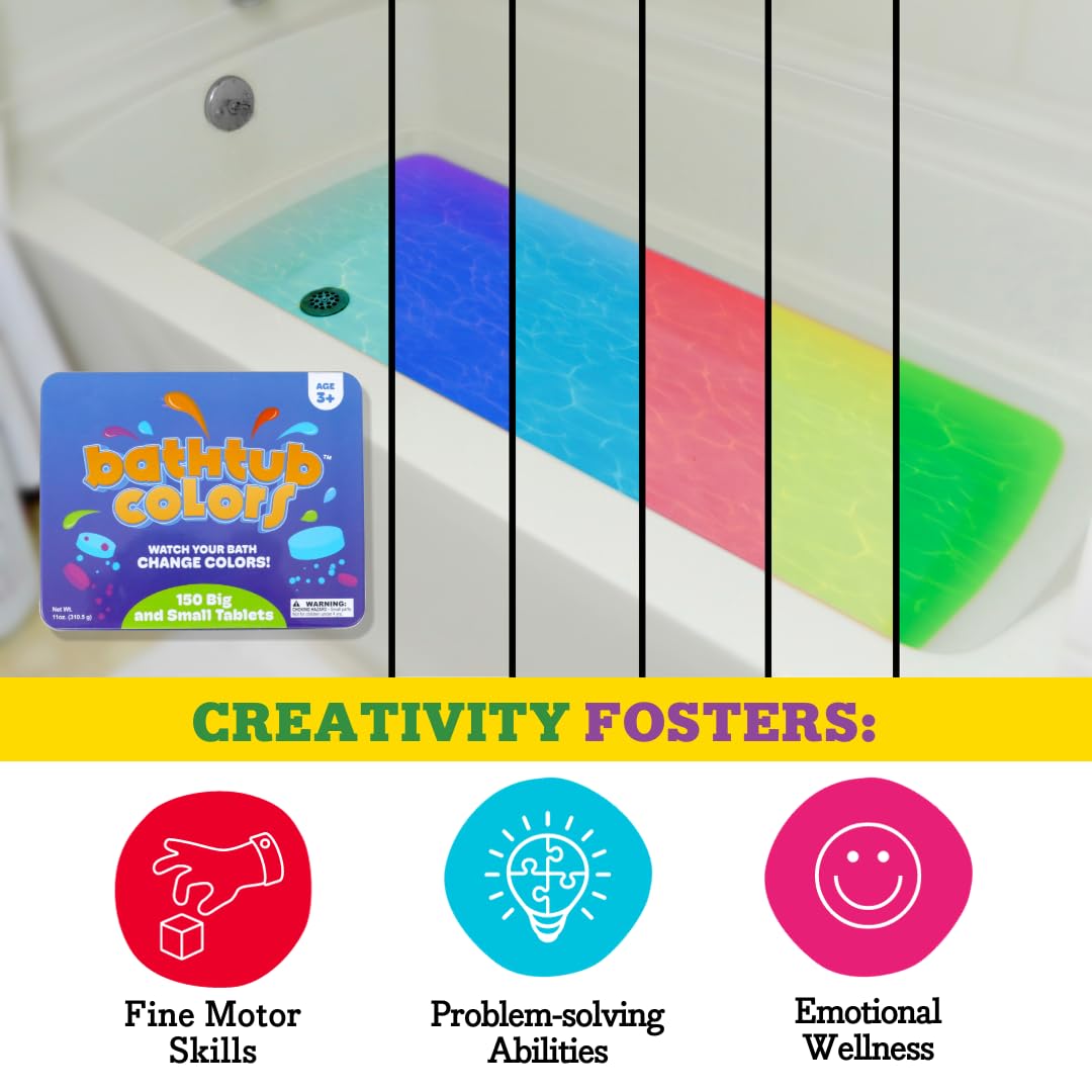 Kid Made Modern Bath Color Tablets for Kids - 450 Non Toxic Bath Drops for Toddlers Blue, Yellow, Pink, and Purple Bathtub Color Fizzies Tablets… Beauty & Personal Care Regal Games