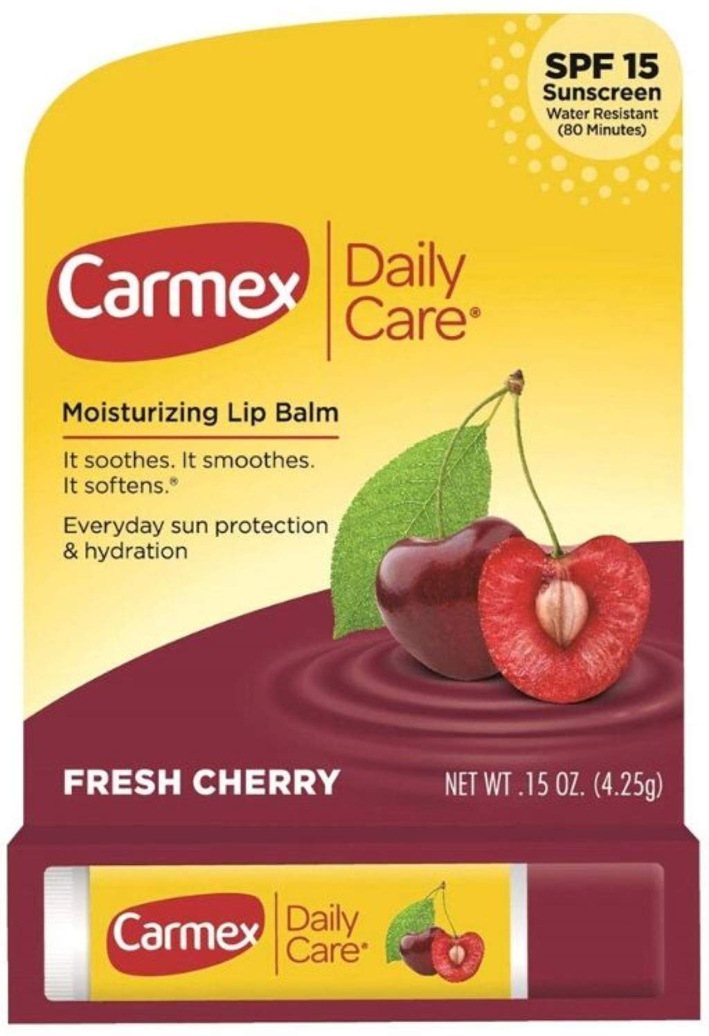 Carmex Lip Balm Stick - Cherry Flavor -SPF 15 - Pack of 2 Beauty & Personal Care Carmex