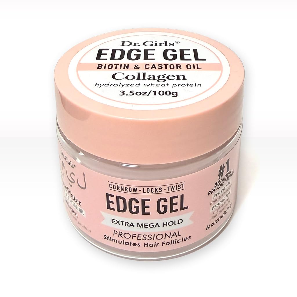 Dr. Girls Rice Water Lock & Twists Edge Gel - Extra Mega Hold for Locs, Cornrows & Twists - With Biotin, Castor Oil, Hydrolyzed Wheat Protein Beauty & Personal Care R&B Collection