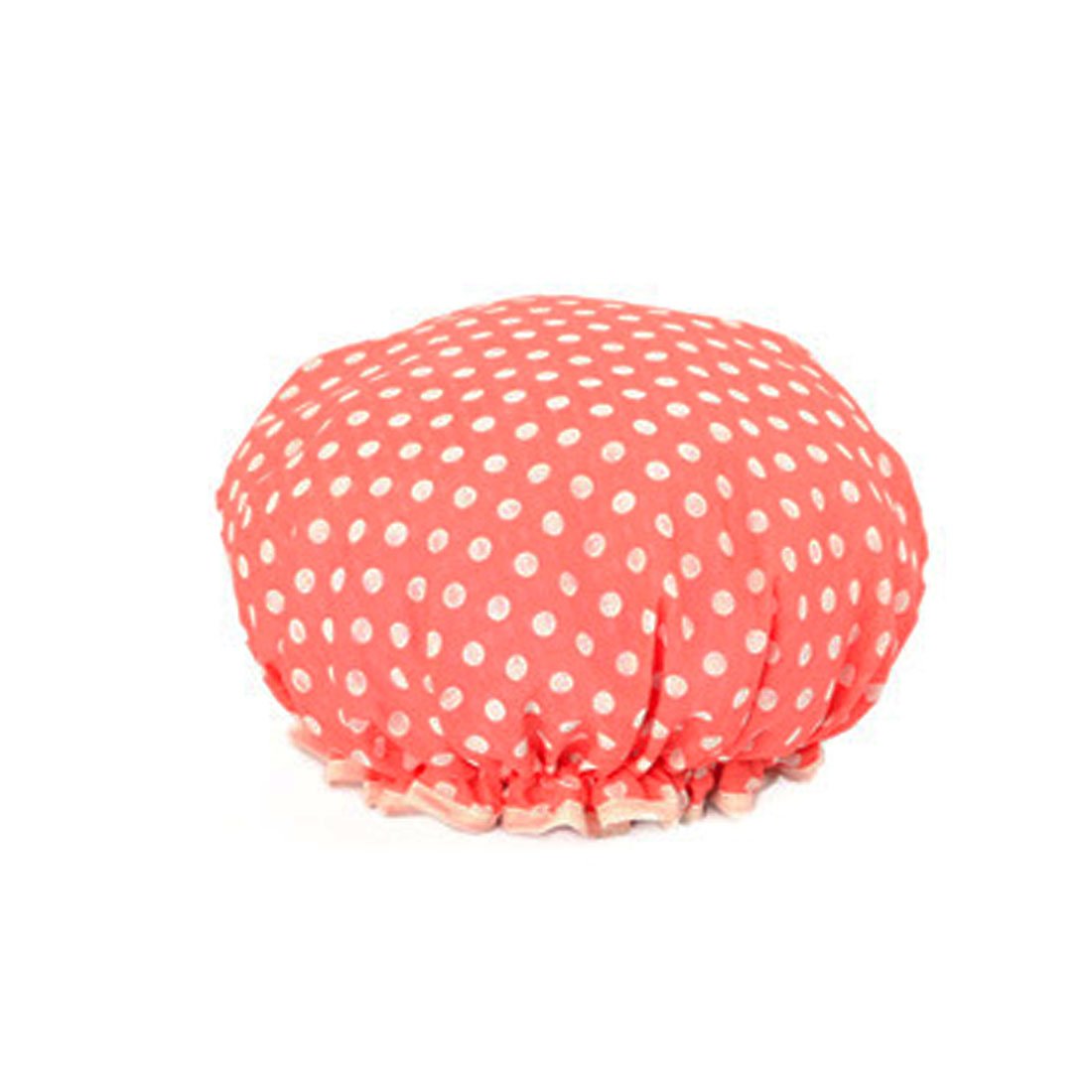 Ruilogod Red White Dots Polyester PEVA Dual Layer Waterproof Shower Bath Salon Hair Cap Hat (id: e2e 9d0 6e2 8d9 6f4 Beauty and Personal Care Ruilogod