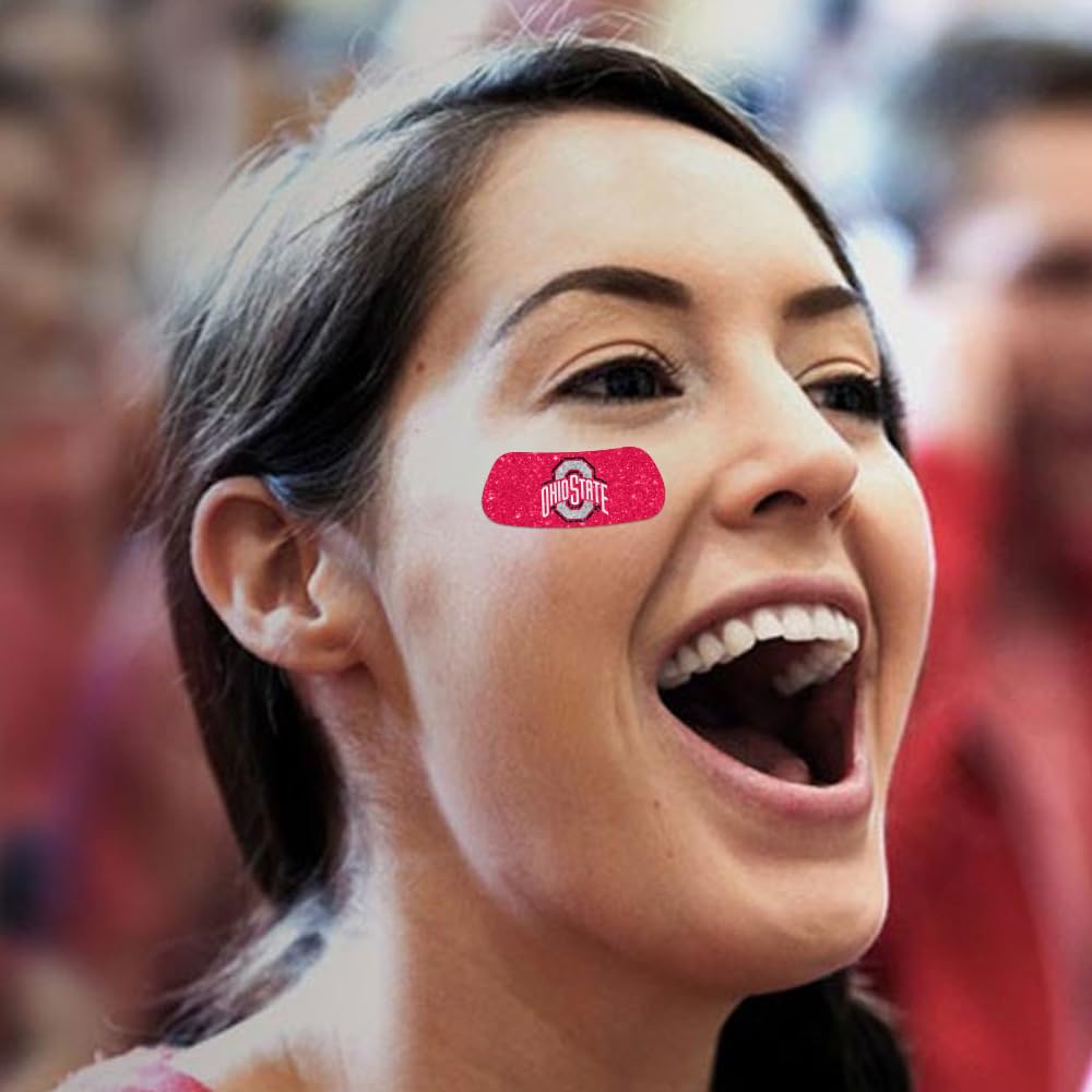 Ohio State Buckeyes NCAA Glitter Eye Black Strips, Perfect for Game Day and Tailgate (2 Pairs) Beauty & Personal Care EyeBlack