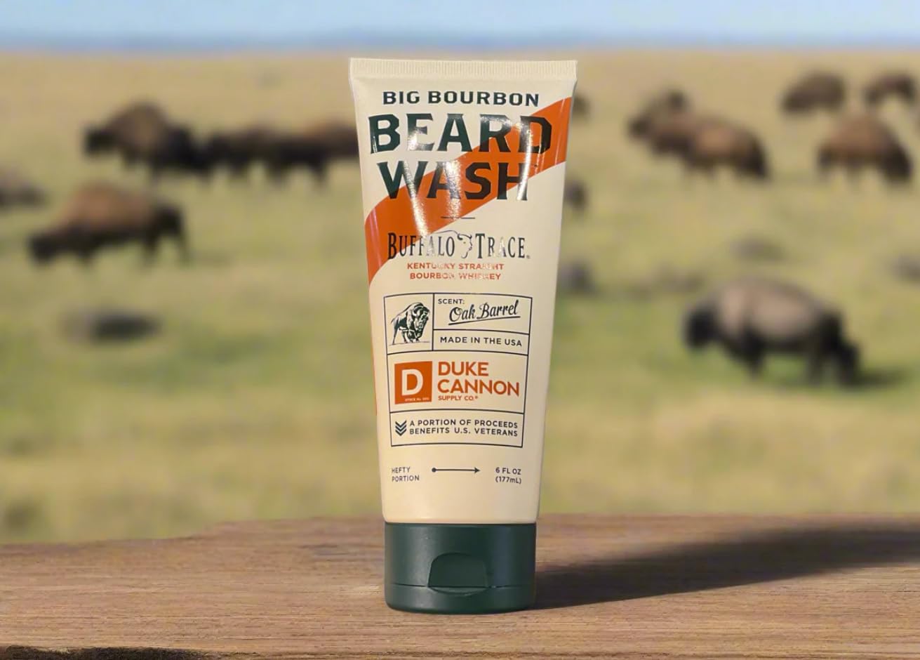 Duke Cannon Big Bourbon Beard Wash, 6oz - Hydrating Beard Cleanser with Hops Extract, Soybean Oil & Barley Protein - Woodsy Oak Barrel Scent, SLS Beauty & Personal Care Duke Cannon Supply Co.