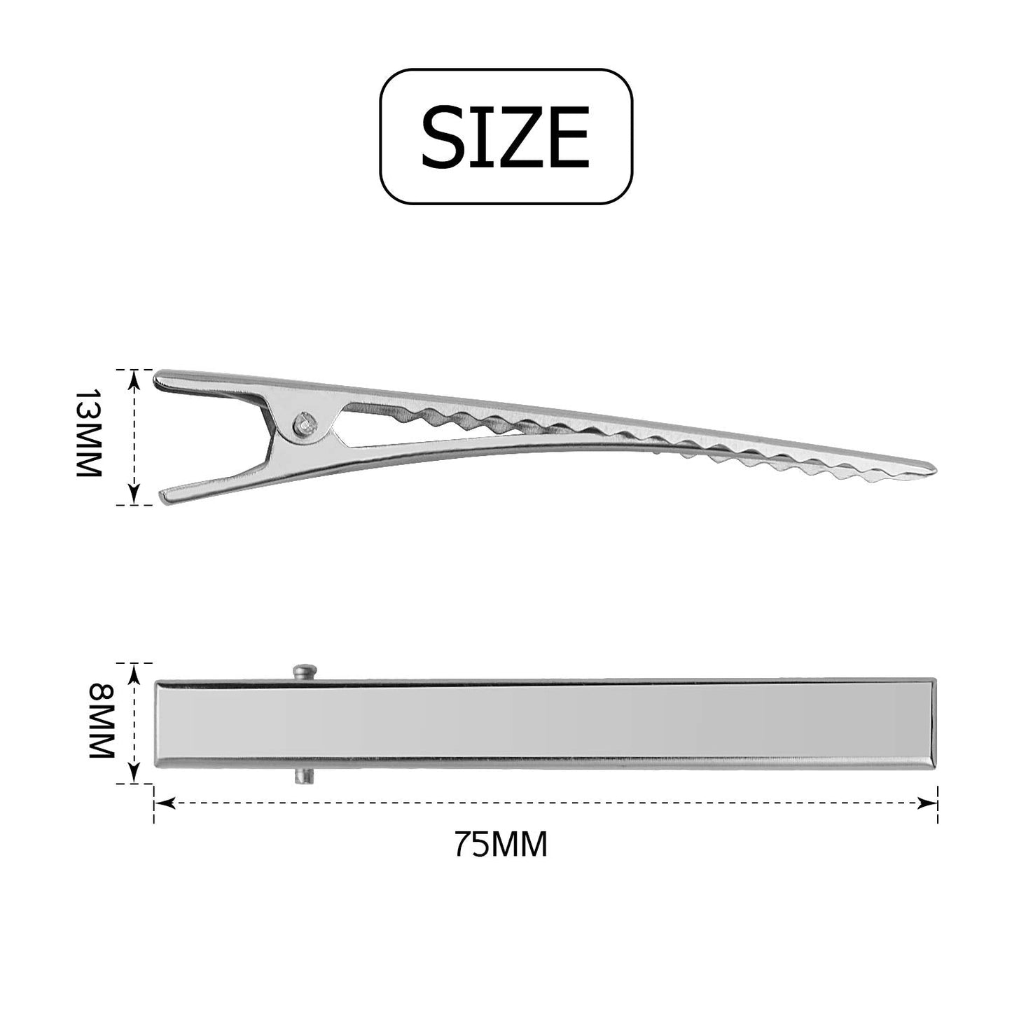 DIY Hair Clips, 50pcs 7.5cm / 3" Metal Alligator Hair Clips Duckbill Hair Clips Flat Top with Teeth DIY Accessories Hairpins for Hairbow Accessory Beauty & Personal Care Hendevl