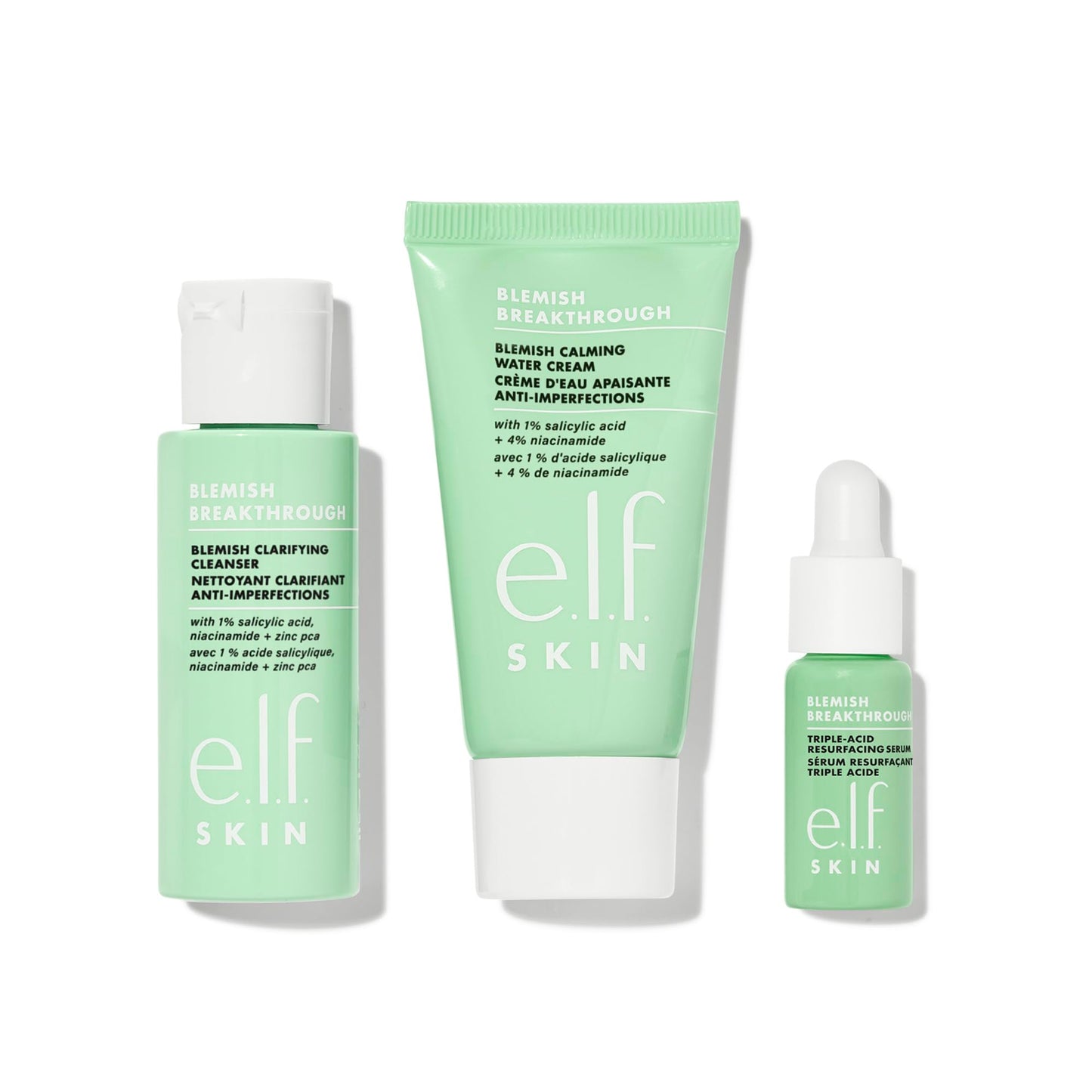 e.l.f. SKIN Blemish Breakthrough Blemish Control Basics Kit, Travel-Size Acne Skincare Routine, Cleanser, Serum & Moisturizer, Vegan & Cruelty-Free Beauty & Personal Care e.l.f.