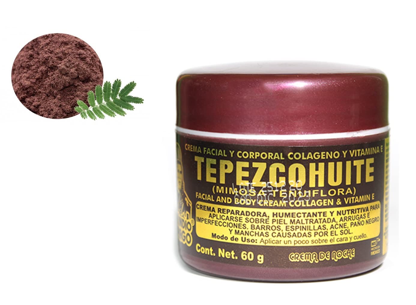 DEL INDIO PAPAGO Tepezcohuite Night Facial Skin Cream 60g / 2.02 Fl Oz + Neutral Soap with Tepezcohuite 125g - Mexican Beauty - For All Skin Types Beauty & Personal Care Del Indio Papago