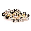 NYKKOLA Women's Multilayered Peacock Shaped Rhinestone French Barrette Hair Clip Black Beauty & Personal Care NYKKOLA