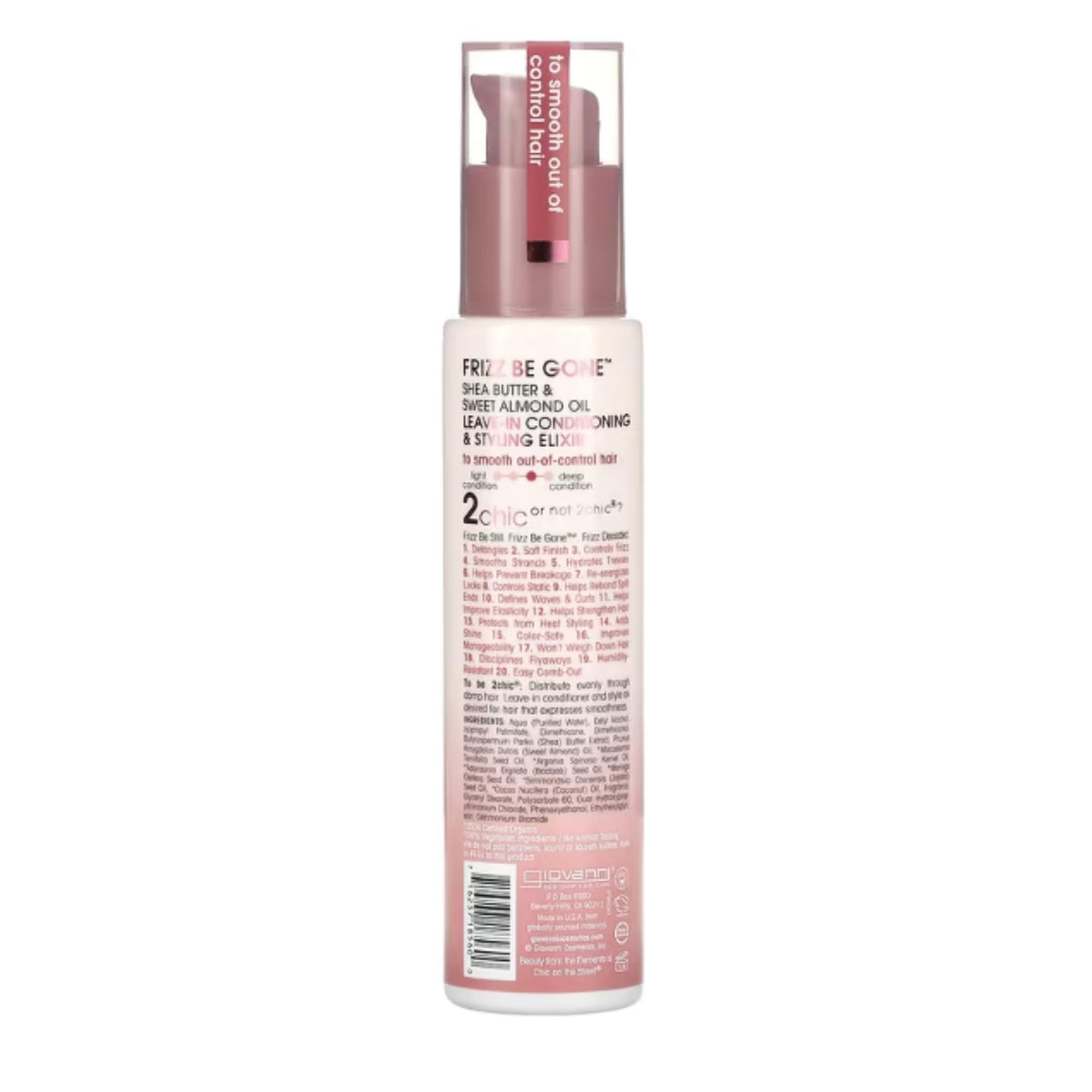 GIOVANNI 2chic Leave-In Conditioning Styling Elixir - Anti-Frizz Natural Hair Smoothing Formula with Shea Butter & Sweet Almond Oil, Macadamia Beauty & Personal Care GIOVANNI