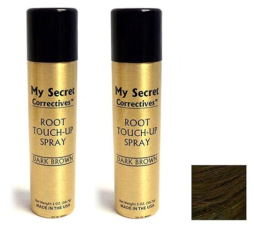 My Secret Correctives Root Touch-Up Spray 2 oz- Dark Brown - Two Cans Beauty & Personal Care My Secret Correctives