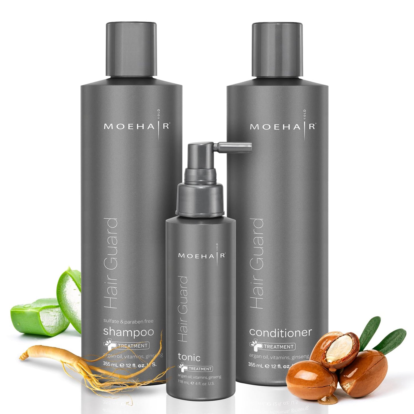 MOEHAIR Hair Care Set (12 Fl. Oz) - Shampoo, Conditioner, and Tonic for All Hair Types - Non-Toxic, Cruelty-Free, Sulfate and Paraben Free - Boosts Beauty & Personal Care MOEHAIR