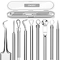 5PCS Blackhead Remover Comedone Extractor, Curved Blackhead Tweezers Kit, Professional Stainless Pimple Acne Blemish Removal Tools Kit for Manual Beauty & Personal Care UWOIST
