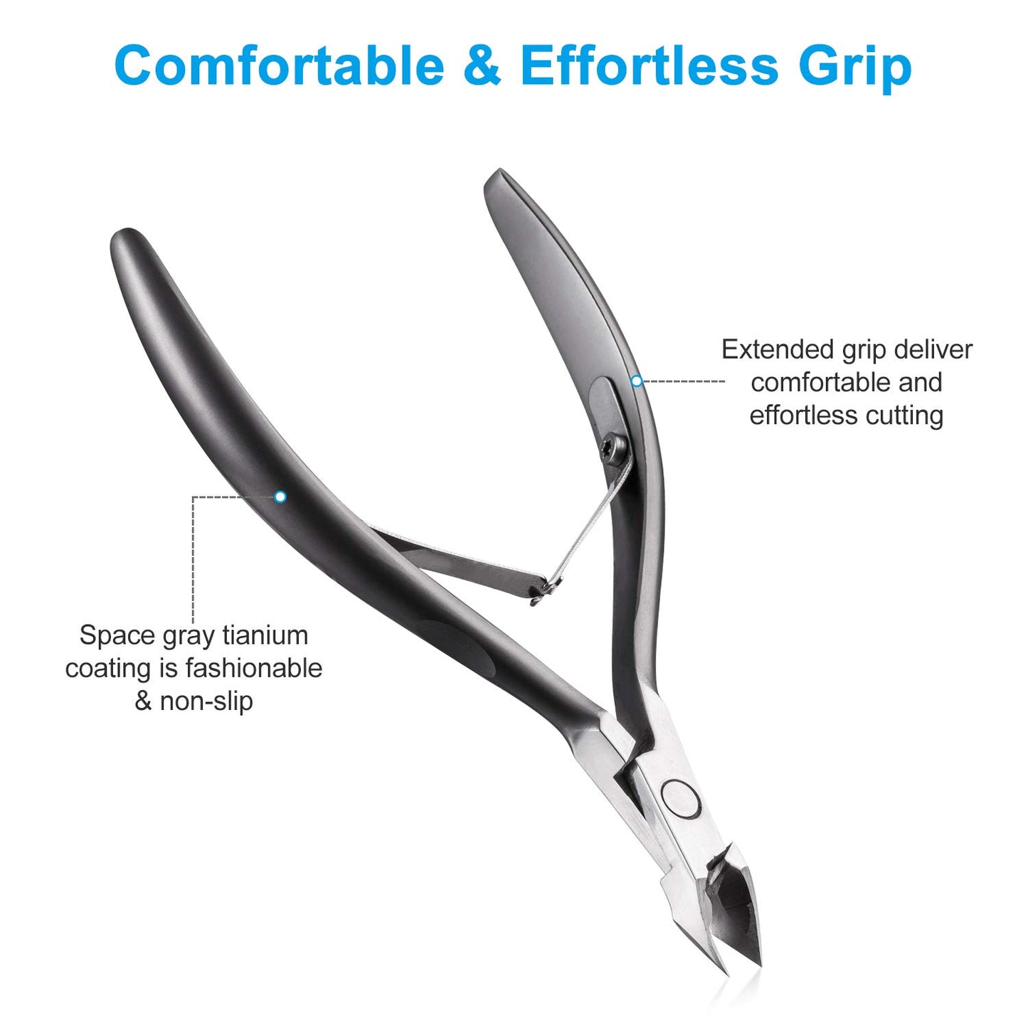 Cuticle Trimmer 3/4 Jaw Extremely Sharp Cuticle Nippers Scissors Stainless Steel Clippers Cutter Remover Pedicure Manicure Nail Tool, opove X7, Space Beauty & Personal Care opove