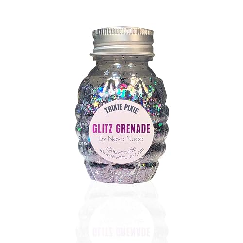 Neva Nude Face and Body Glitter Keychain - Chunky Glitter in Aloe for Festivals, Raves, and More | Cosmetic Grade | Super Sparkly (Trixie Pixie Beauty & Personal Care Neva Nude