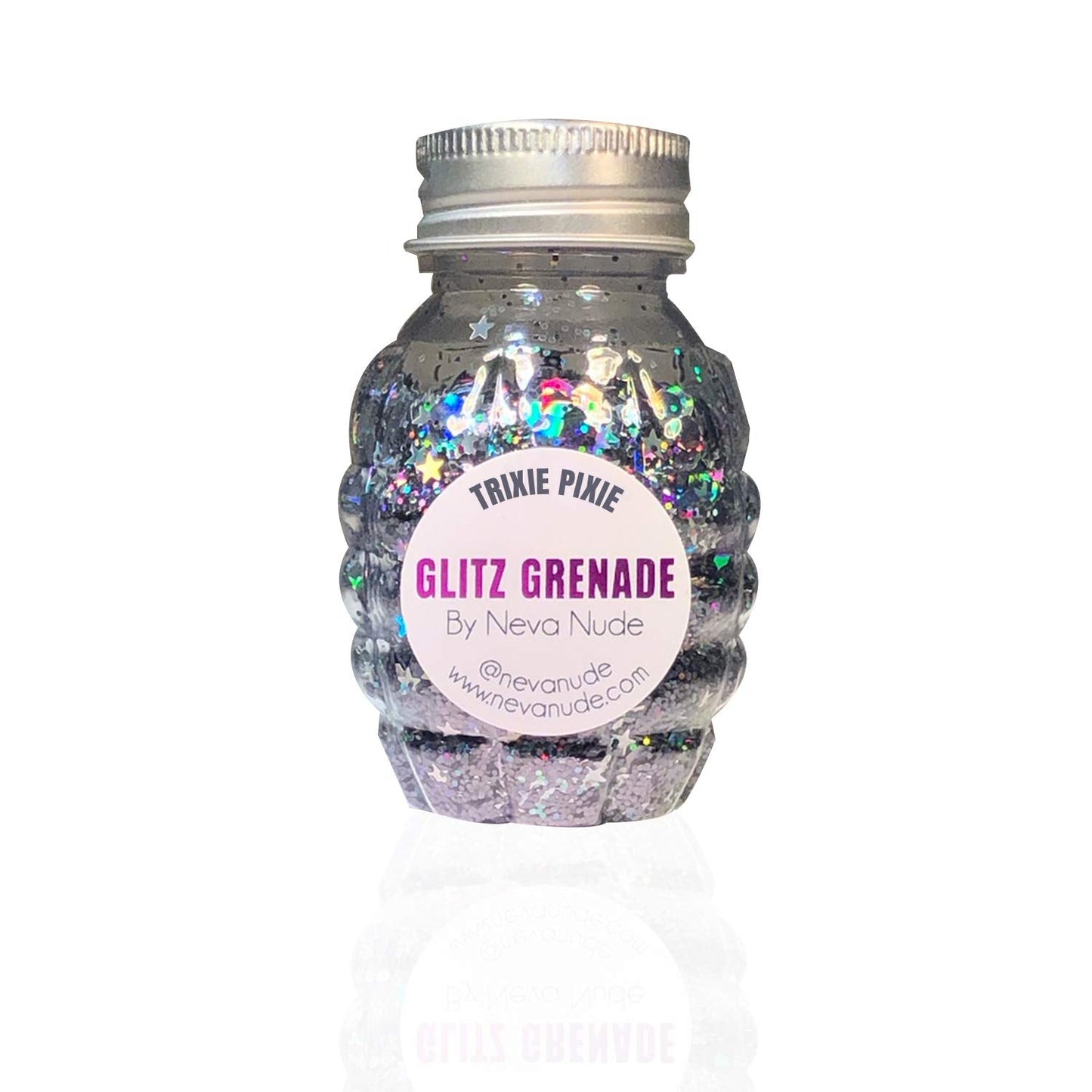 Neva Nude Face and Body Glitter Keychain - Chunky Loose Glitter for Festivals, Raves, and More | Cosmetic Grade | Super Sparkly (Trixie Pixie Gunmetal Beauty & Personal Care Neva Nude