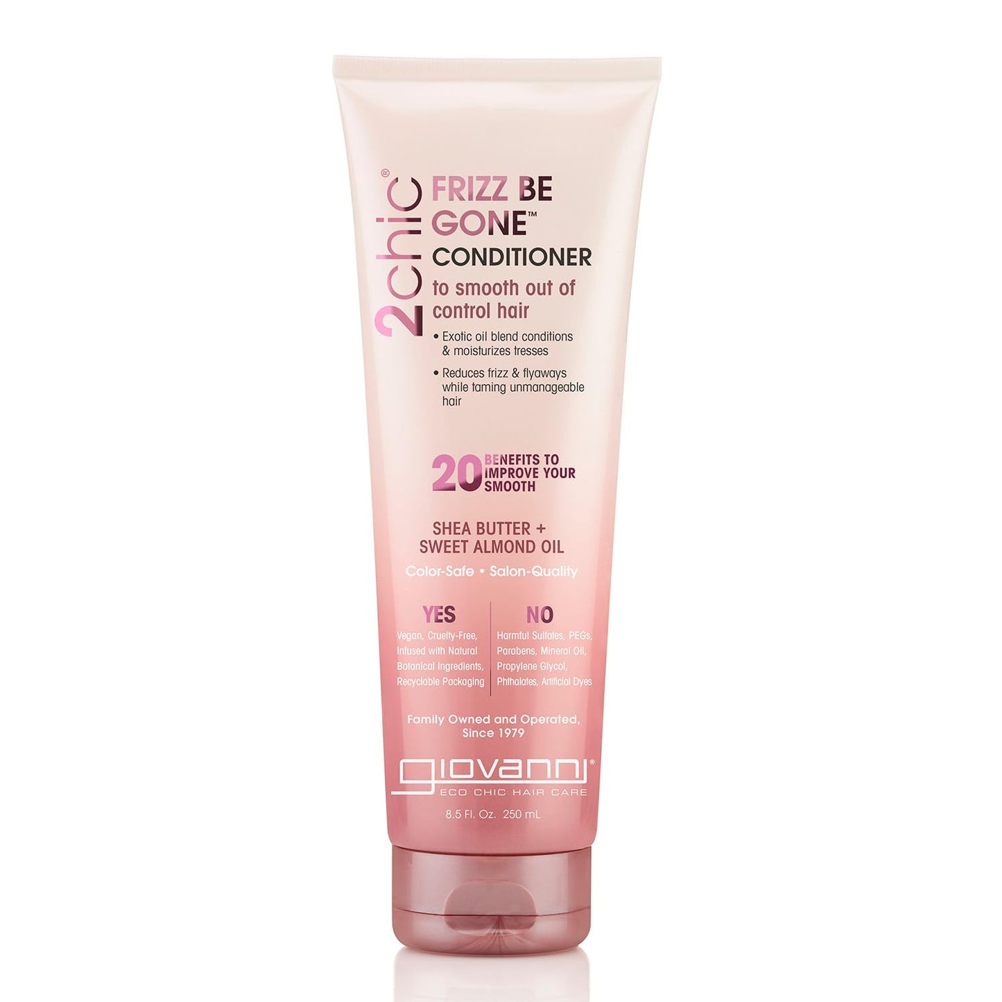 GIOVANNI 2chic Frizz Be Gone Conditioner - Anti Frizz Natural Hair Smoothing Formula with Shea Butter & Sweet Almond Oil, Macadamia, Color Safe, Vegan Beauty & Personal Care GIOVANNI