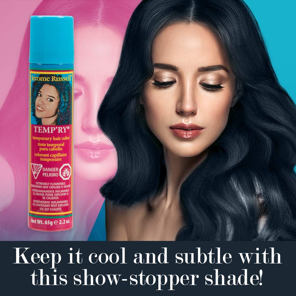 Jerome Russell Temp'Ry Spray-On Blue-Black Hair Color, 2.2Oz X 3 Pack Beauty & Personal Care Jerome Russell