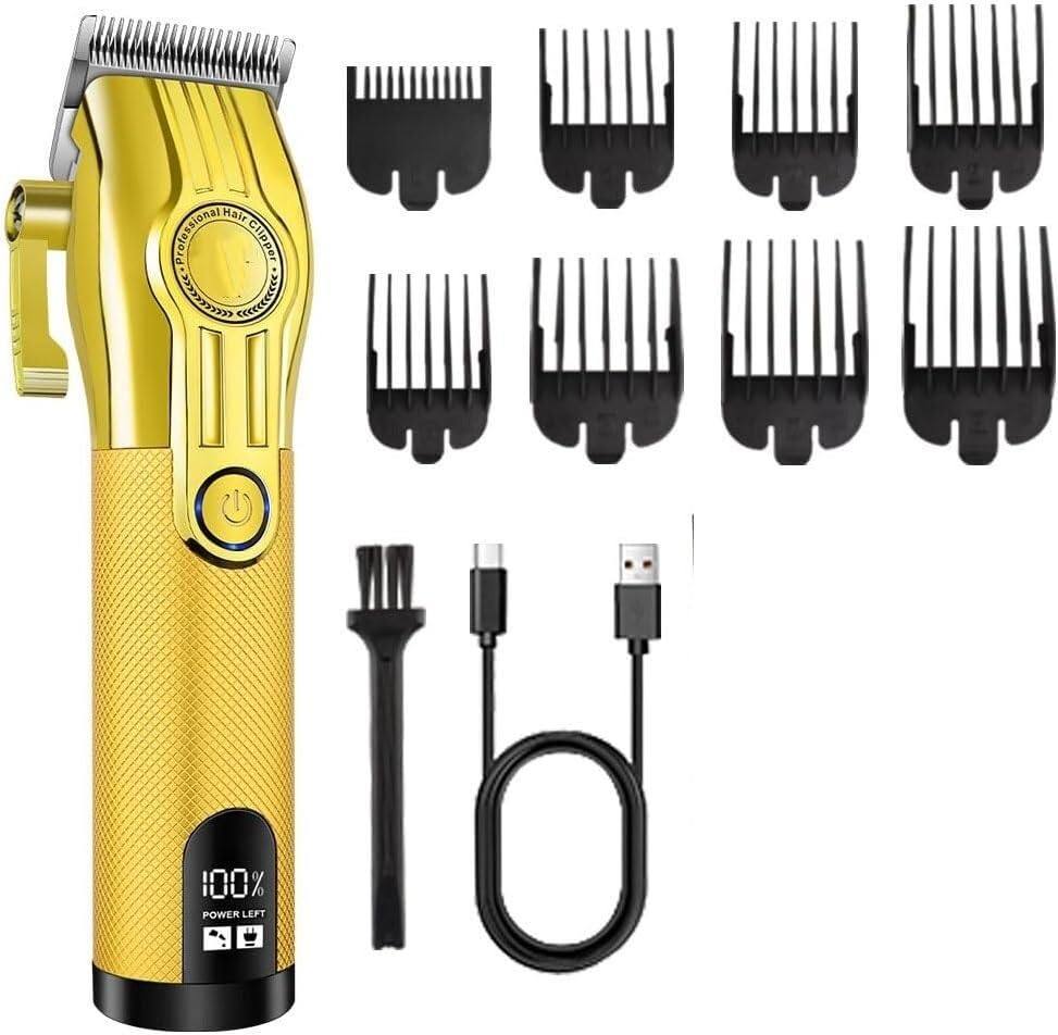 QDKVTNDJZ Hair Clippers for Men Professional, Electric Oil Head Haircutting Carving,Cordless Hair Hair Trimmer with 8 Guide Combs and LED Display Beauty and Personal Care QDKVTNDJZ