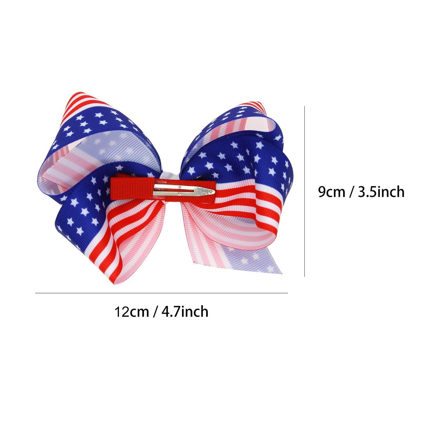 American Flag Hair Bow Clips For Girls,2 Pack Patriotic Independence Day Alligator Hair Pins Flower Hair Accessories for fourth of july Beauty & Personal Care melyde