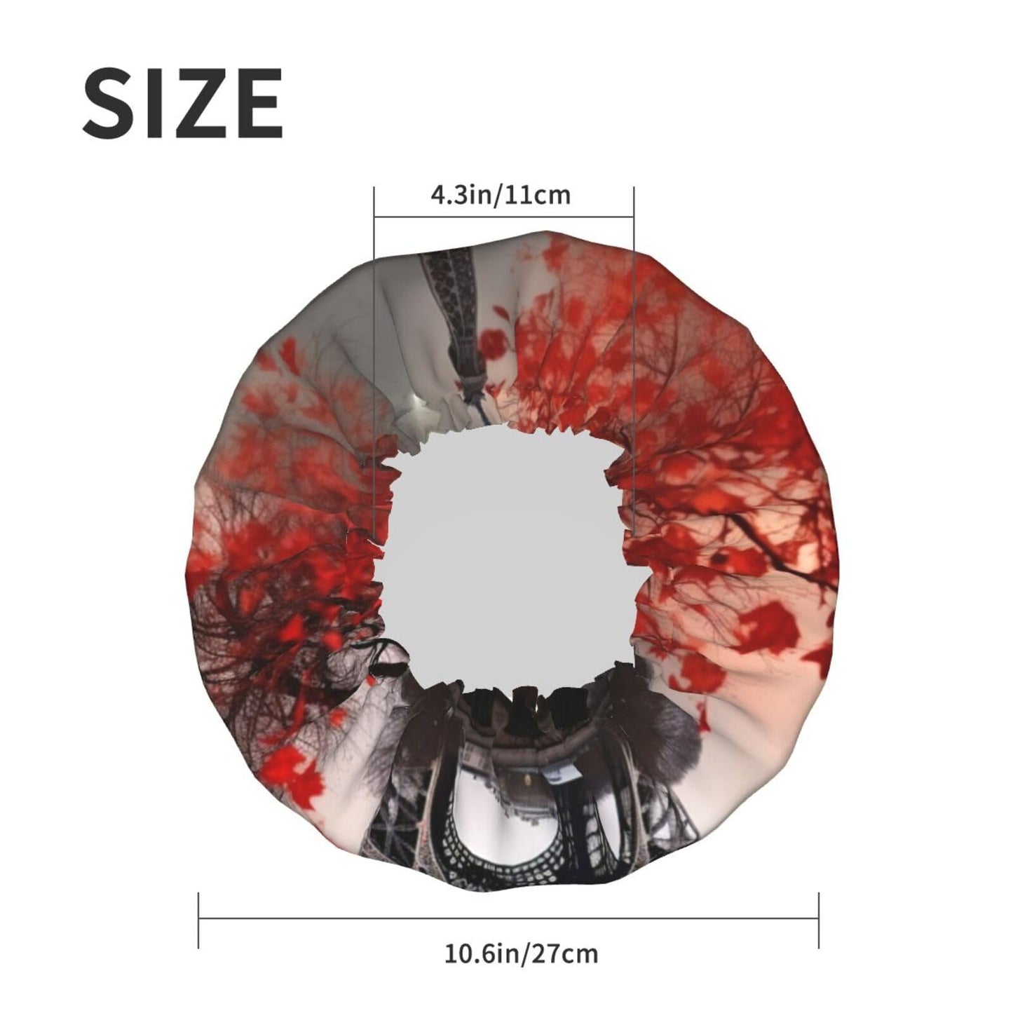 Eiffel Tower Autumn Leaves Shower Cap for Women Men Large Reusable Shower Bonnet Double-Layer Waterproof Bath Caps Elastic Band Hair Hat for All Beauty and Personal Care BWLHJKE