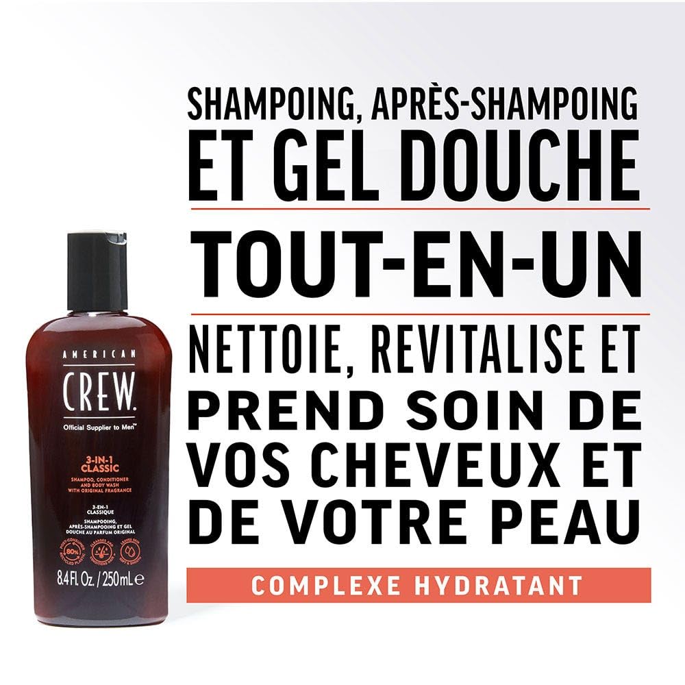 AMERICAN CREW 3 N 1 Shampoo, Conditioner and Body Wash 3.3 oz Beauty & Personal Care AMERICAN CREW