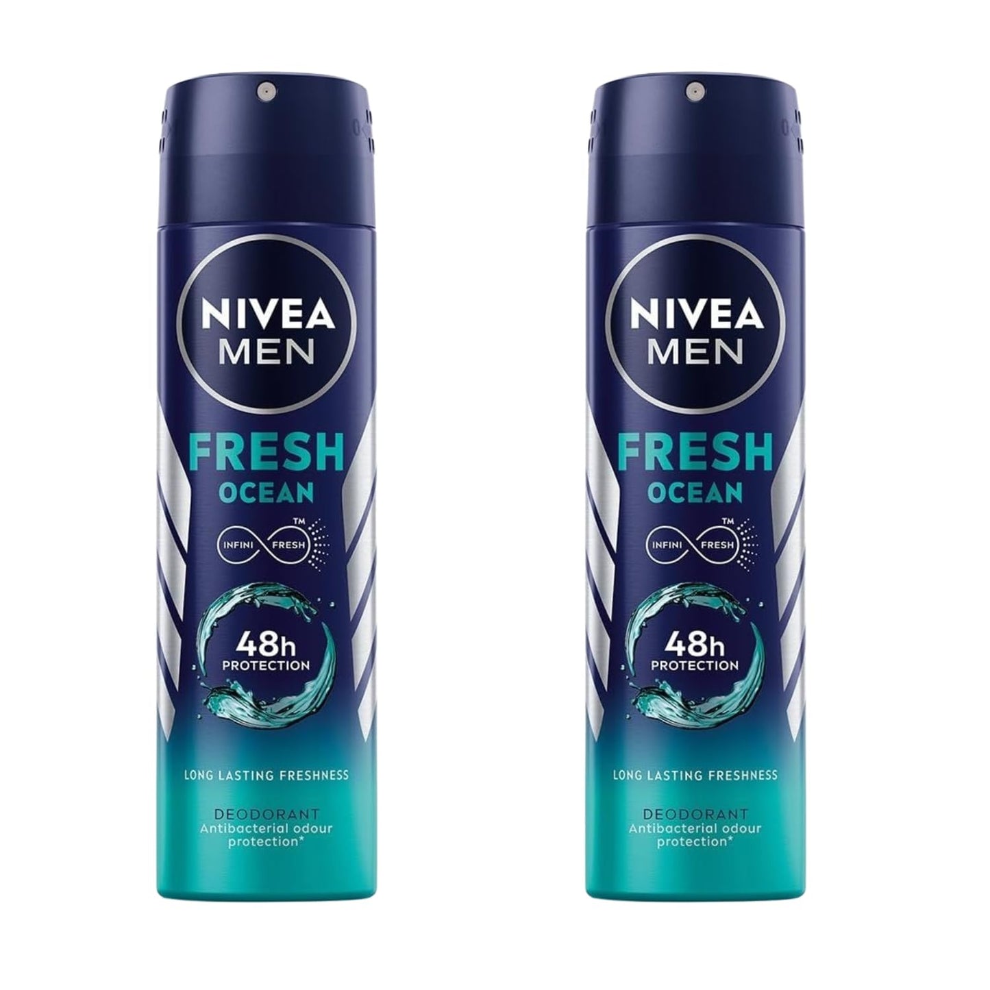 NIVEA MEN Fresh Ocean Deodorant Spray with Ocean Extracts, Long-Lasting Aqua Scent, Odor Protection & Skin Care, 150ml Body Spray for Men, Fresh Beauty and Personal Care NIVEA