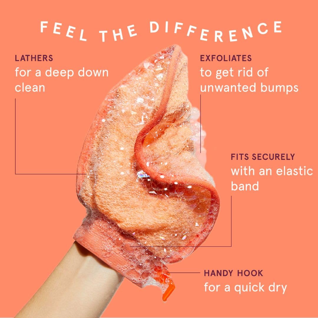 Cleanlogic Bath & Body Exfoliating Face & Body Grooming Mitt, Assorted Colors, 3 Count Beauty & Personal Care Cleanlogic