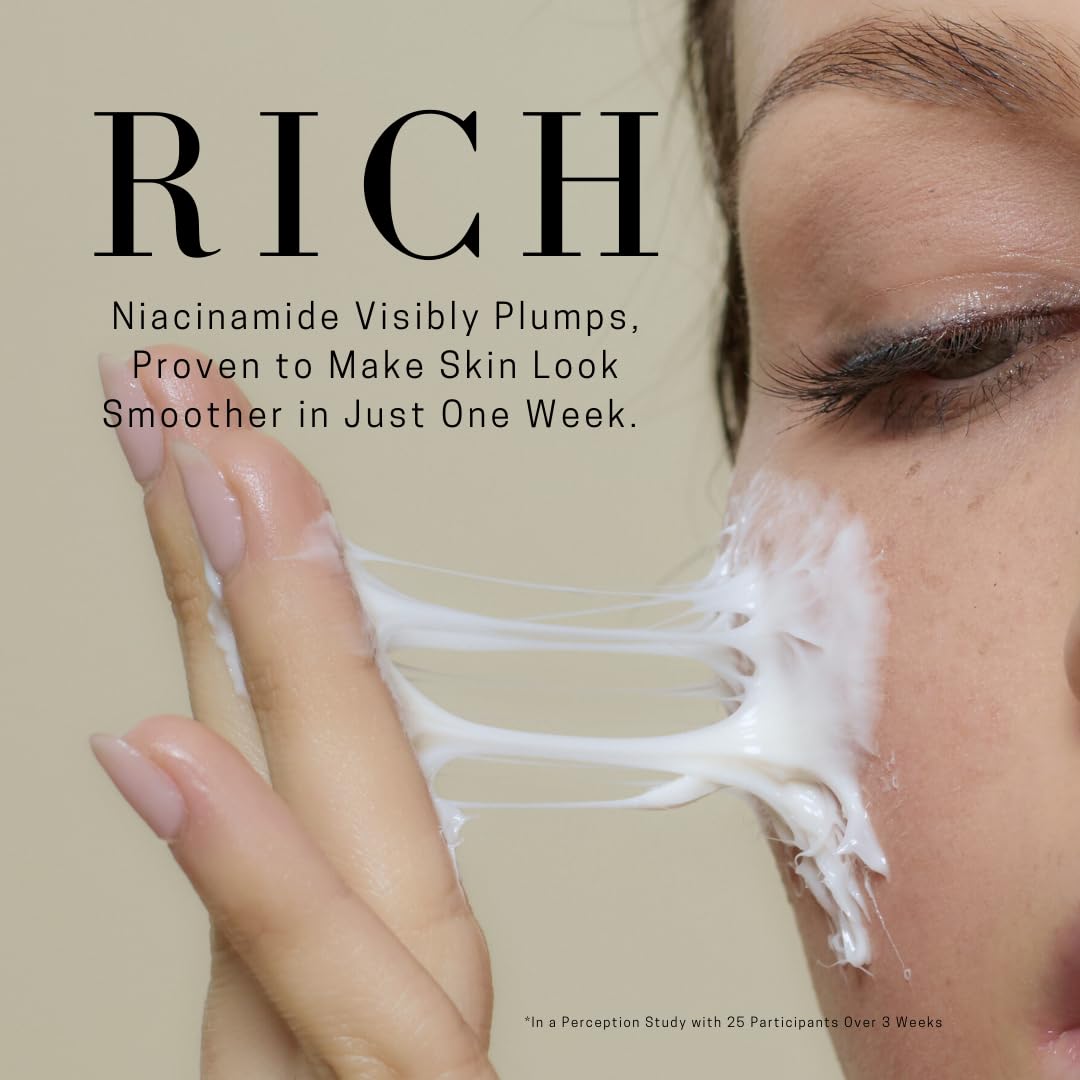 SAINT JANE - Rich Rescue Phyto Mucin Cream | Plumping, Smoothing, Firming, Hydrating | Niacinamide, Lotus Flower, Yam Root, Hyaluronic Acid | Luxe Beauty & Personal Care SAINT JANE