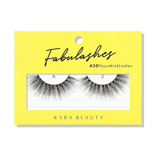 KARA BEAUTY Fabulashes Bold 3D Faux Mink Strip Lashes - Thick Fake Eyelashes, Dramatic Lash Strips for Goth & Full Glam - Reusable Fluffy Falsies Beauty & Personal Care Kara Beauty