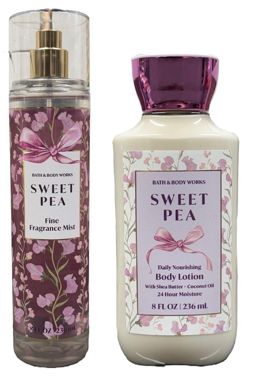 Bath & Body Works Fragrance Mist and Lotion Bundle - 2 Piece Set (Sweet Pea) Beauty & Personal Care Bath & Body Works