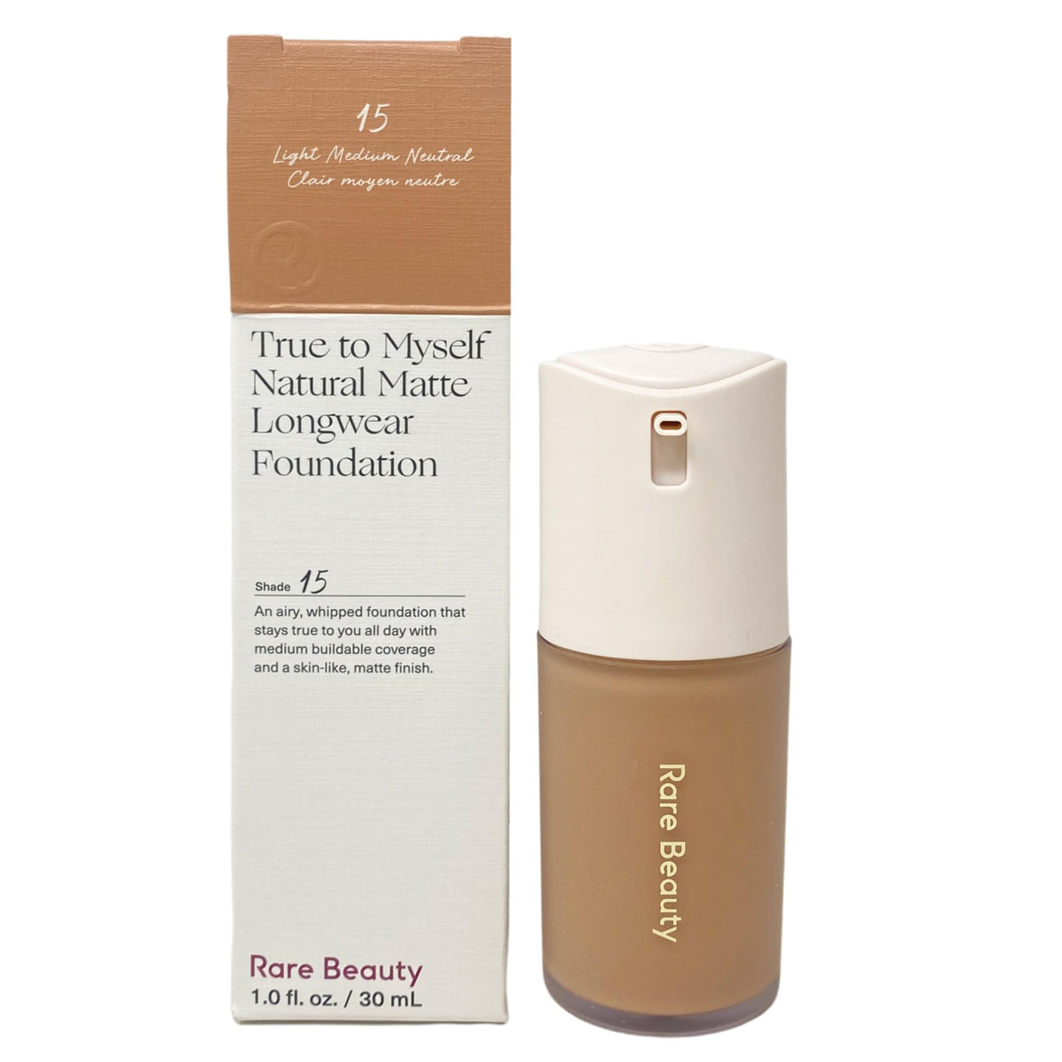 Rare Beauty True to Myself Natural Matte Longwear Foundation - 15 Light Medium Neutral (1 fl oz / 30 mL)