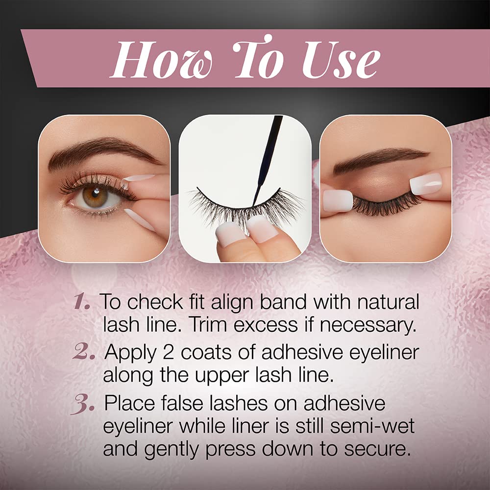 Ardell Lash Contour 371 Outer Volume Dramatic Eye-Elongating Effect with DUO Line It Lash It Adhesive Black, 2 Pairs Beauty & Personal Care Ardell